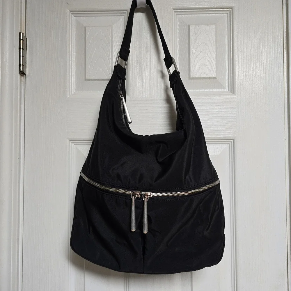HOBO Black Hobo Bag with Silver Accents